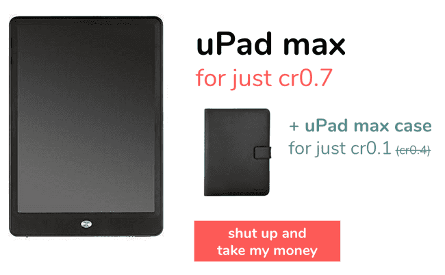 A special offer of uPax max with a smart case for just 0.8 credits